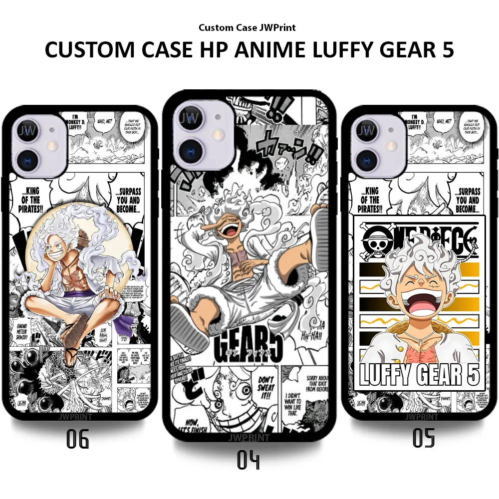 Custom Case Casing Hp Anime One Piece Luffy Gear 5 Untuk Tipe Hp Redmi Xiaomi Oppo Vivo Iphone Samsung Realme Infinix
