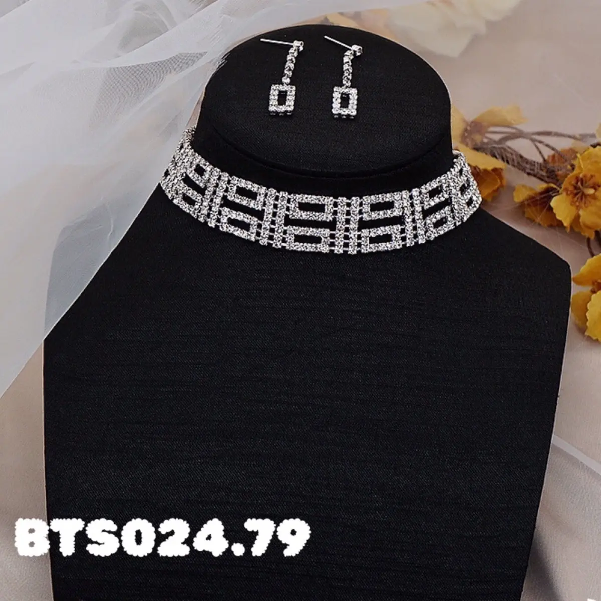 Bộ trang sức nữ đính đá - Vòng cổ Hàn Quốc chuẩn loại 1 - Nữ Women Trang Sức
