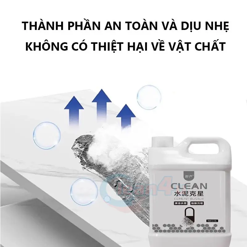 Chất Tẩy Xi Măng Tẩy Gạch Men 2500ml tặng pad chà Bình Xịt Nước 6