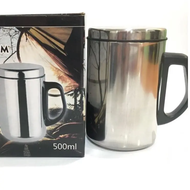 KSL - GELAS MUG THERMOS MUG TAHAN PANAS STAINLESS STEEL 500ML / GELAS CANGKIR MUG KANTOR TRAVELLING BERKUALITAS Kitchenware