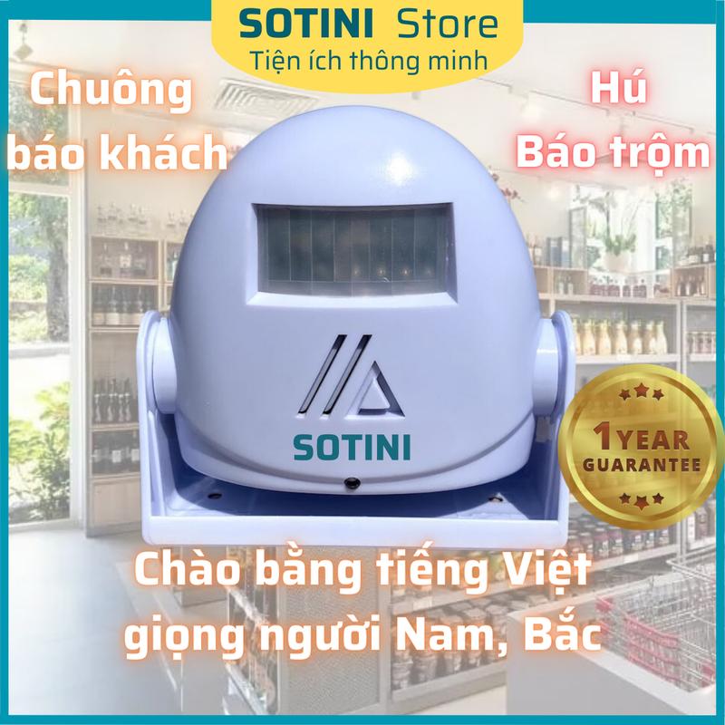 Chuông SOTINI hồng ngoại báo Khách, báo động, chống trộm, cho gia đình, cửa hàng, có lời chào khách bằng tiếng Việt giọng miền Nam và miền Bắc