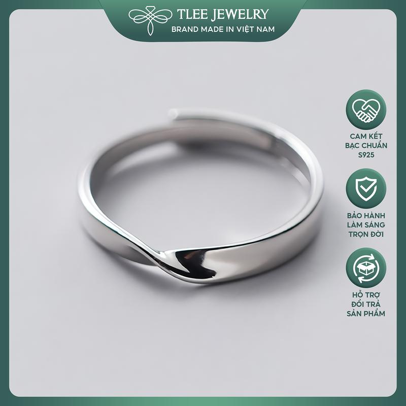  Nhẫn bạc TLEE mẫu xoắn thắt freesize đeo đôi đeo nhóm TLEE JEWELRY A0249 
