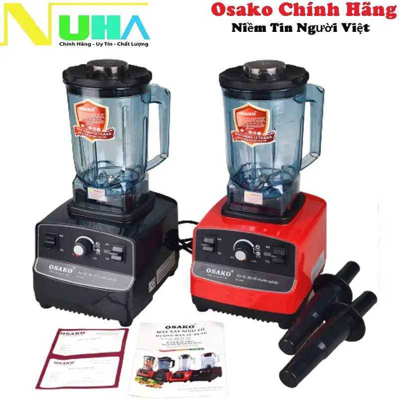 Máy xay sinh tố công nghiệp Osako 1450W OS-1560 xay sinh tố đá, rau má, hạt khô...mịn nhuyễn, cối 2L-Chuyên quán 0