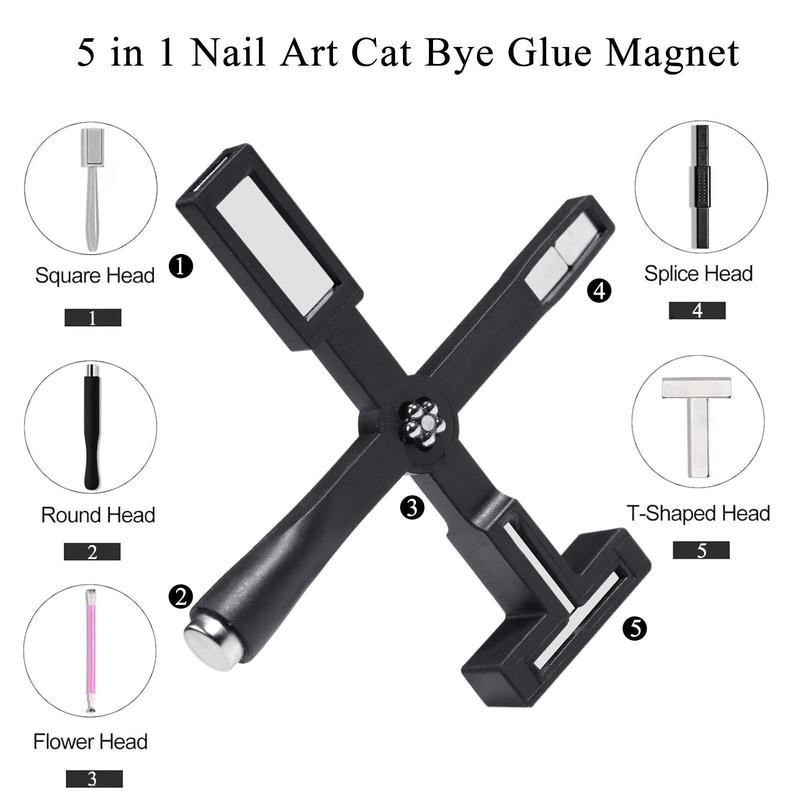 5 in 1 Nail Art Tool, 1 Count Multifunctional Nail Art Magnet, Cat Eye Magnets, Portable Nail Art Tool for Women & Girls 4