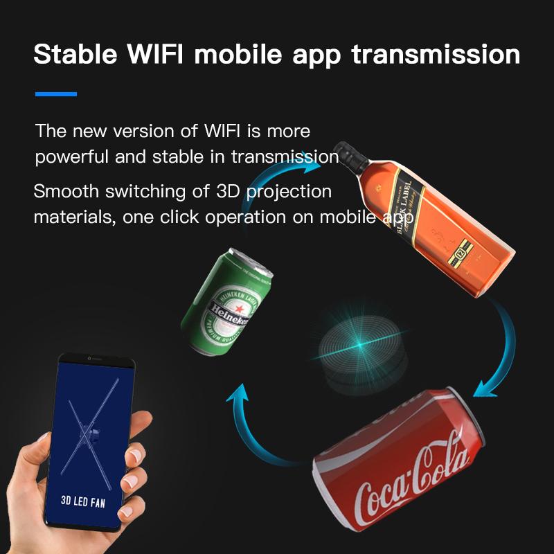3D holographic naked eye  suspended projection advertising machine LED fan aerial imaging ultra-thin advertising machine - Image 4