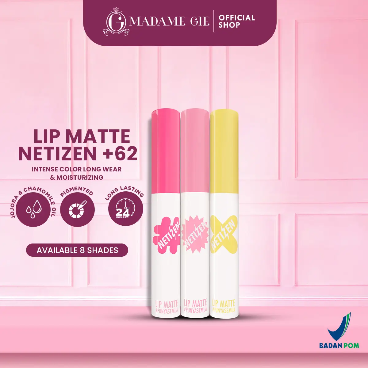 【LIPSTICK VIRAL】Madame Gie Lip Matte Netizen - Make Up Lipstick | Lip Cream Matte Lipcream  Bibir Almond Coklat Lipstik