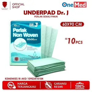 Underpad 60x90cm Dr.J Onemed Alas Perlak Under Pad Popok Ompol Isi 10 Medis
