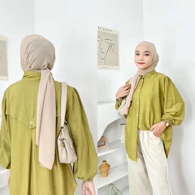 Laura Blouse Polo Linen Premium
