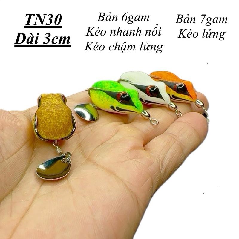Nhái hơi mini TK30. Dài 3cm. Trang bị lưỡi BKK thái lan hạn chế rỉ sét. Chì đúc nguyên khối giúp mồi có độ hở lưỡi cao hơn chì cuốn. Fishing - Bắt Cá - Đi Câu. Lure..