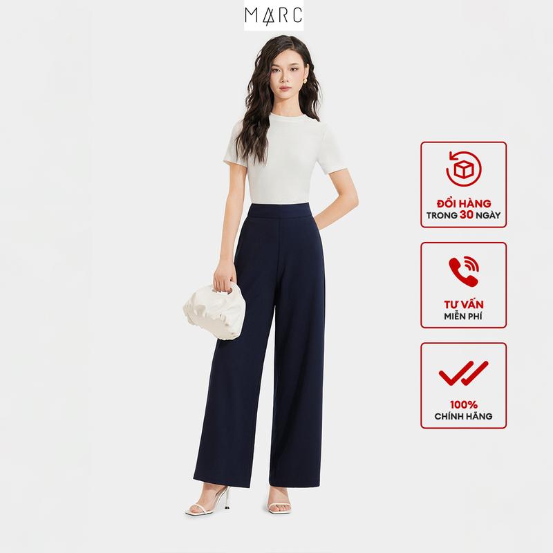  MARC FASHION - Quần nữ ống suông lưng cao hack dáng dây kéo sau CBMH0497 - Quần nữ công sở 