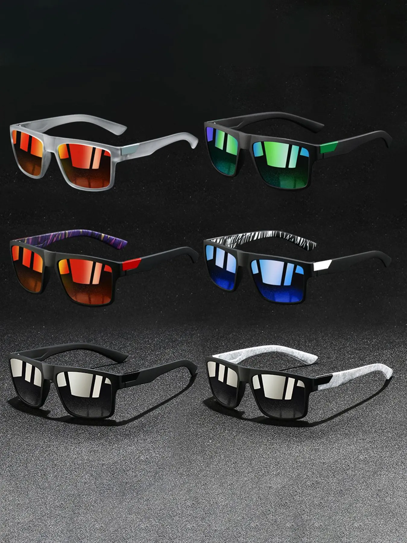Unisex Vintage Square Frame Sunglasses, Trendy Casual Sunglasses for Travel Use, Fashion Accessories for Outdoor Activities