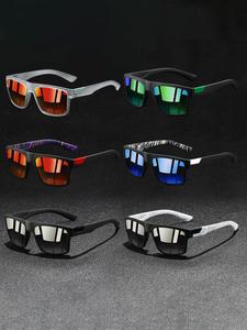 6pcs gafas de sol deportivas unisex con varias opciones de color, protección UV 400, adecuadas para actividades al aire libre. Marco de empalme clásico y patillas antideslizantes de goma para comodidad.