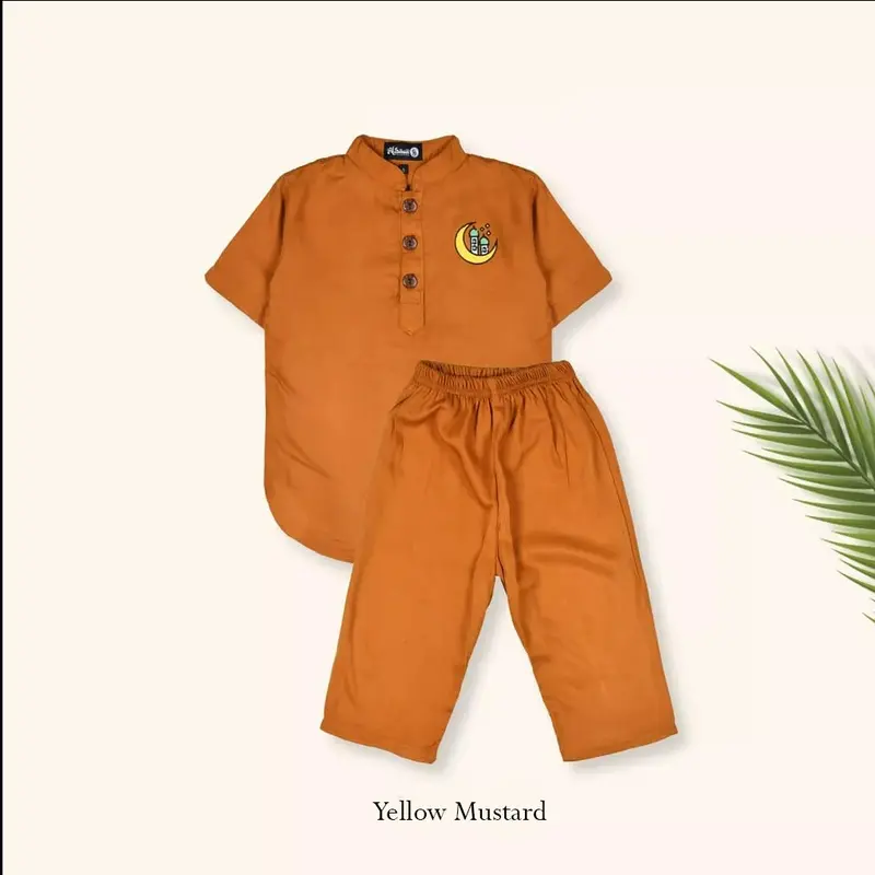 Setelan Koko Kurta Anak Laki-Laki Usia 1-12 Tahun Bahan Katun Rayon Premium Banyak Pilihan Warna 4