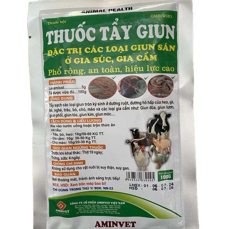  Thuốc tẩy giun ,sán cho lợn gà   gói bột 10g-100g  hiệu quả cao thuoc tay 