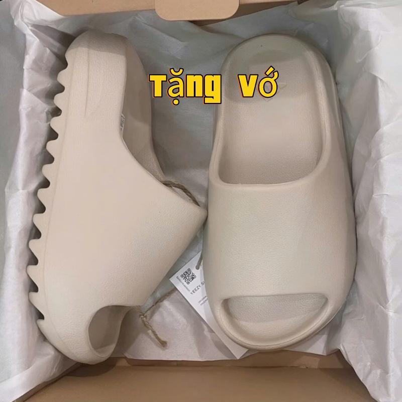( Tặng Vớ )Dép YZ Nhám Bản Cao Cấp - Dép Bánh Mì Quai Ngang Yz Slide Vân Nhám Đế Răng CưCao 5CM 0