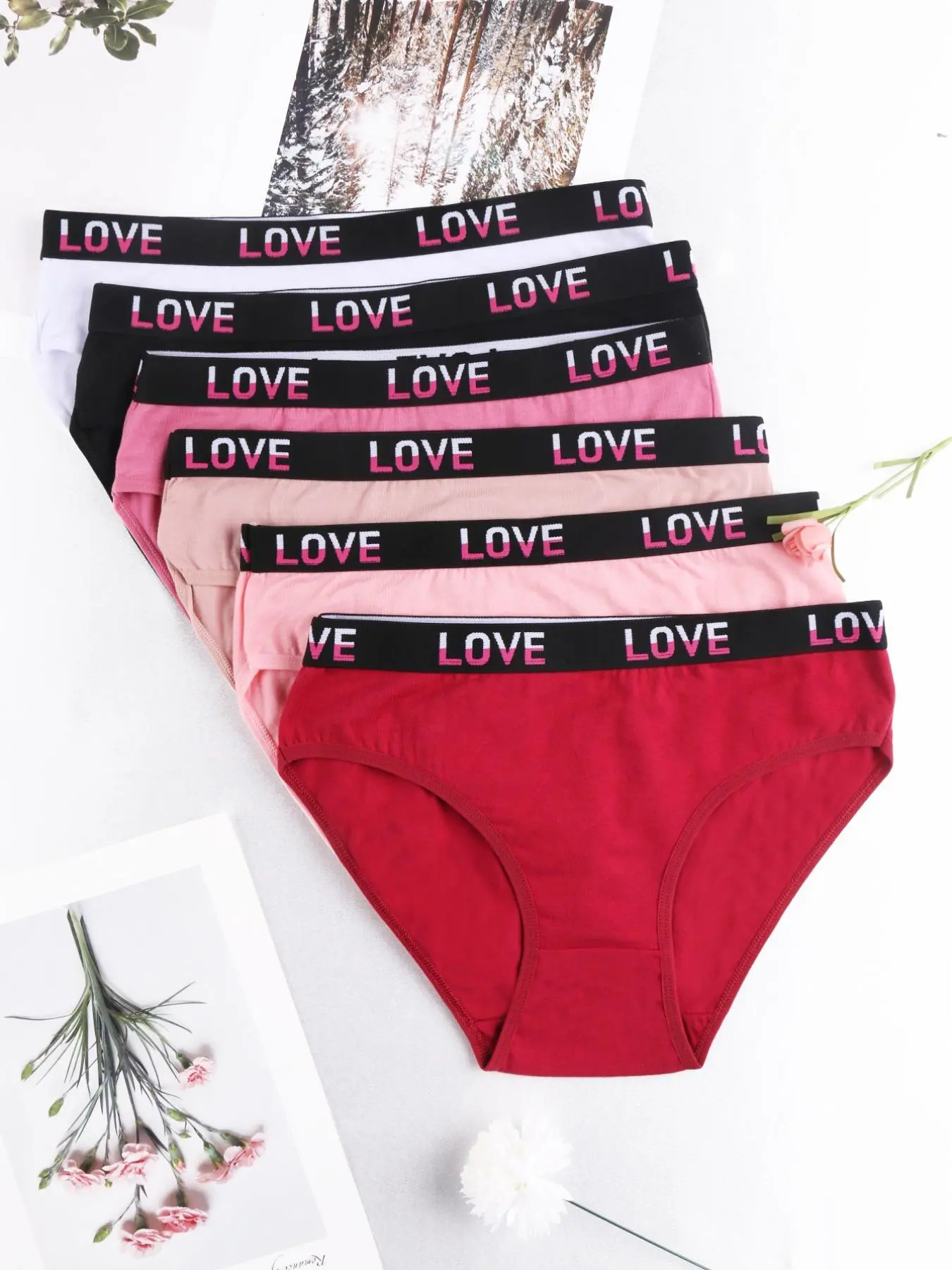 Women's Letter Tape Waist Panty, Soft Comfy Breathable Knicker for Daily Wear, Underwear for All Seasons