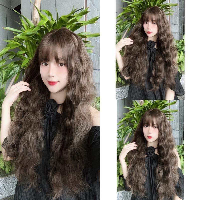 Tóc bộ nguyên đầu xù mì dài mã cc31 (kèm lưới và lược).chất tóc làm từ sợi tơ nhân tạo,kiểu dáng trẻ trung Tóc Giả Wig Women