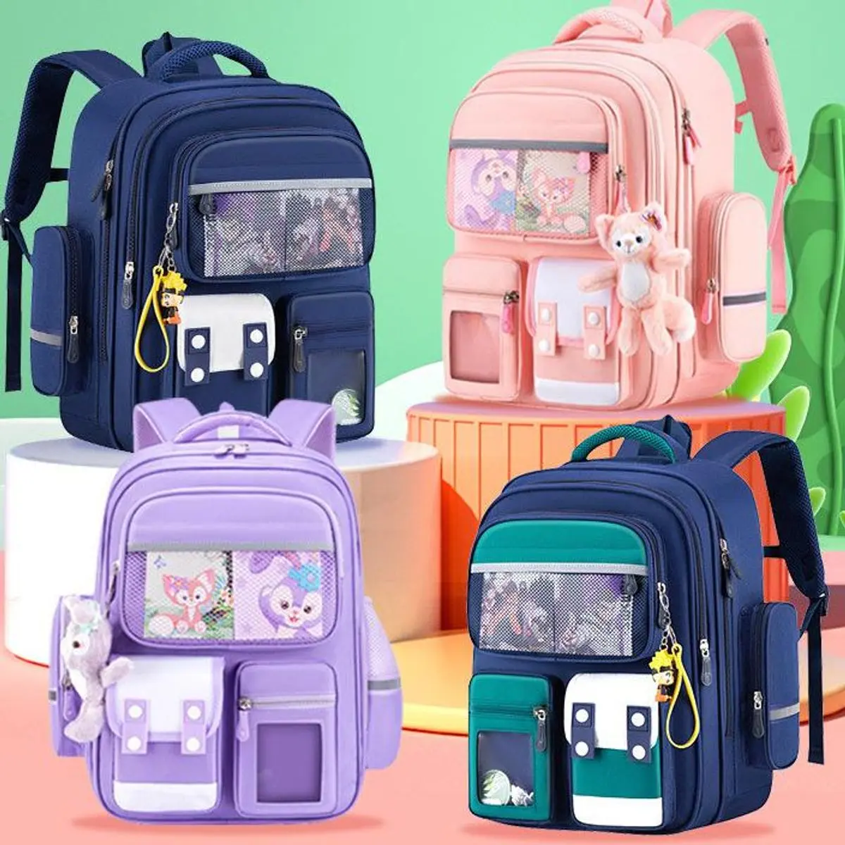 Ba Lô Học Sinh Chống Gù Cao Cấp Kuromi 3D Tiểu Học Dành Cho Học Sinh Tiểu Học Lớp 1-3-6 Nữ Hoạt Hình
