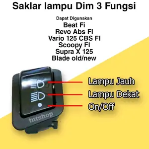 Saklar 3 titik on/off - dekat - dim Beat variasi Scoopy supra saklar 3 fungsi saklar 3 kaki Lampu