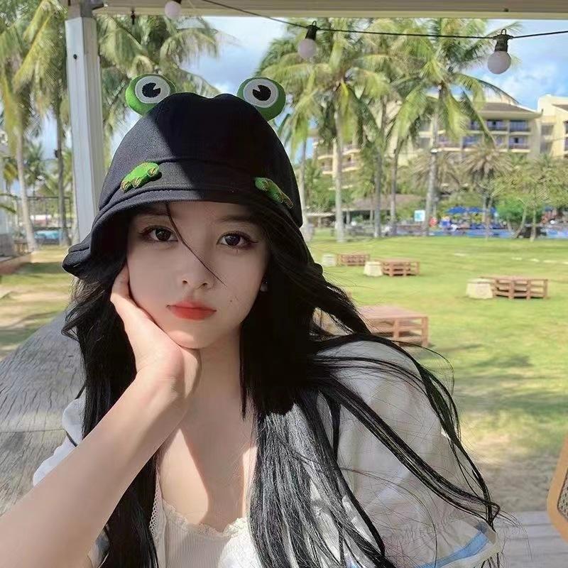 Product Introduction of Cute Frog Hat Bucket Hat Sun Protection Sun Hat All-Match Cartoon Bucket Hat Hats 1