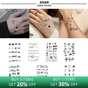 ZOAR-Y66 Stiker Tato Temporary Semi Permanen 【pola kecil】Tahan lama Tattoo menempel dekorasi seni untuk pria dan wanita