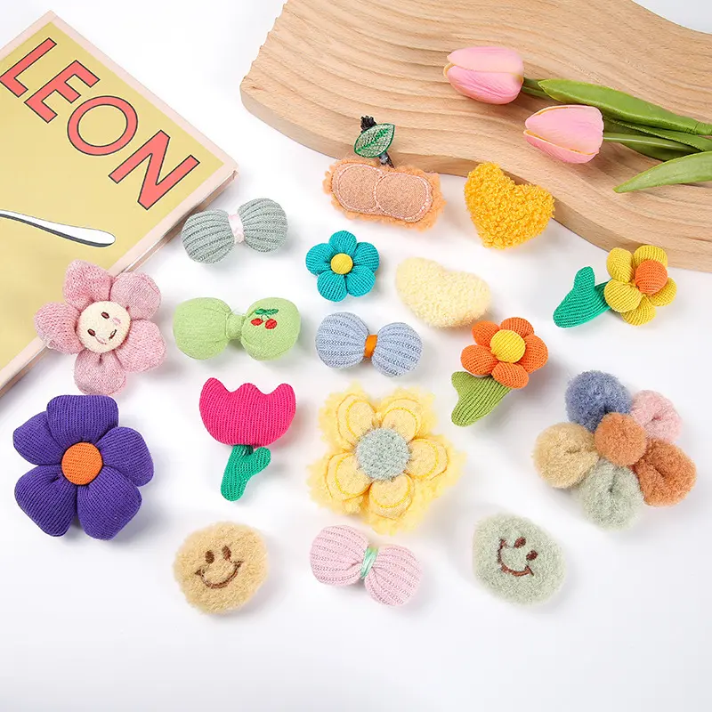 Fabric Plush Flower Accessories Tulip Sunflower Accessories Bouquet ins Popular Brooch Pin Decoration