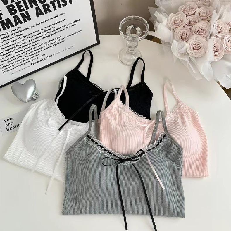 Product Introduction of Pure Desire Lace Tube Top Vest Female Summer Sweet Hot Girl Bow Slim-Fit Camisole Short Beautiful Back Tank-Top 23