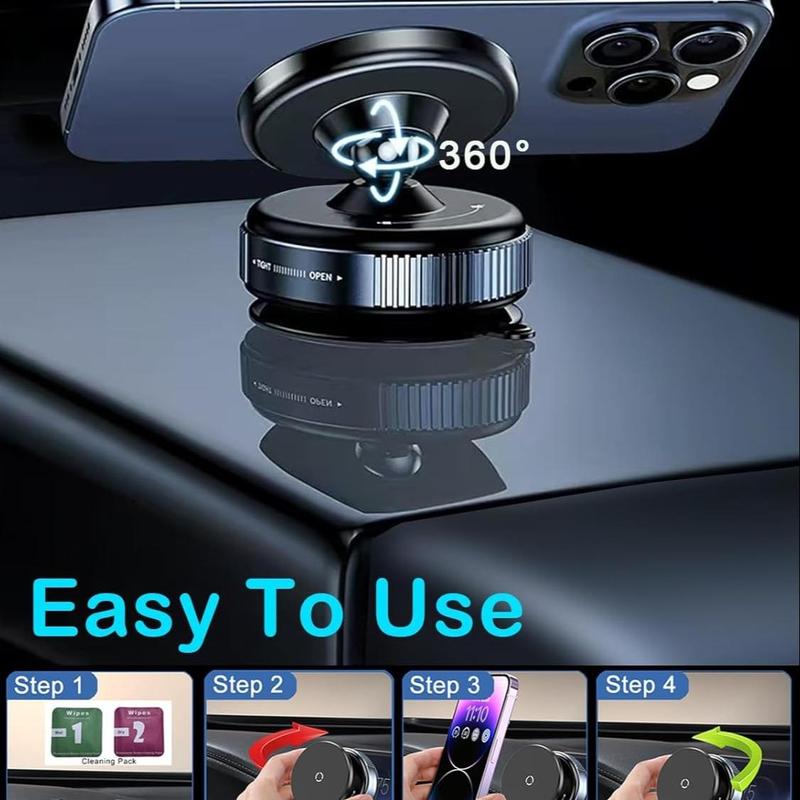 Vacuum Magnetic Suction Phone Mount, Magnetic Car Phone Holder, Car Accessories for iPhone 16 15 14 13, Ideal for Gym/Mirror/Shower/Smooth Surface, Car Essentials 5