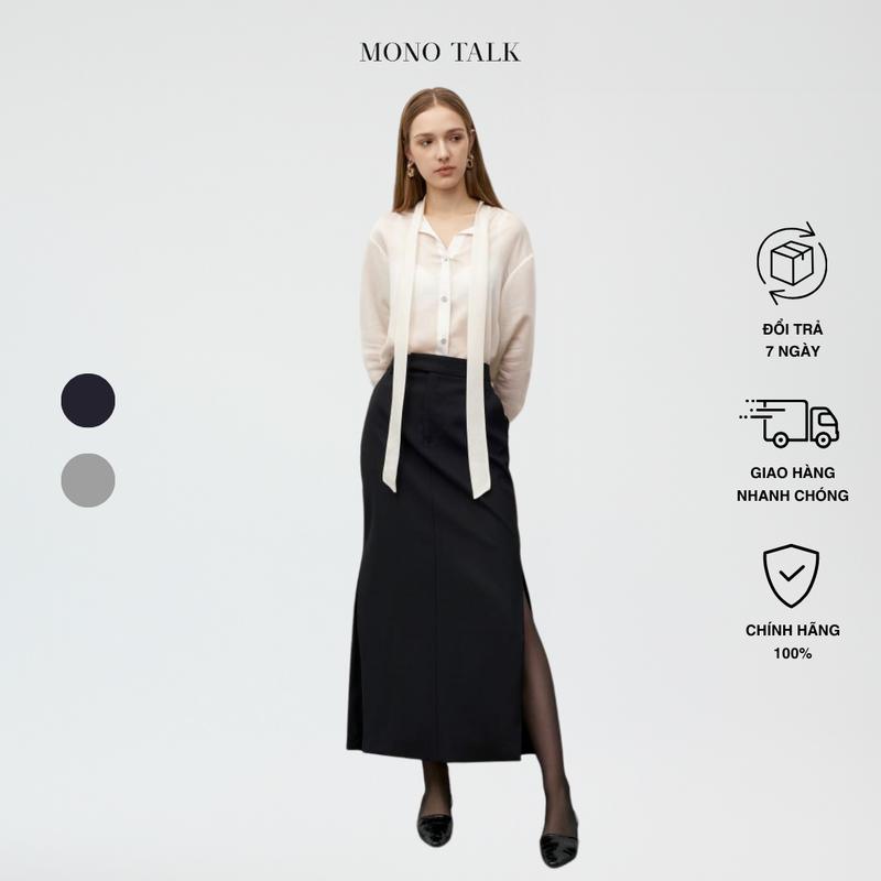 Váy maxi dáng suông xẻ tà 2 bên MONO TALK_ MOF23W-B10004TK