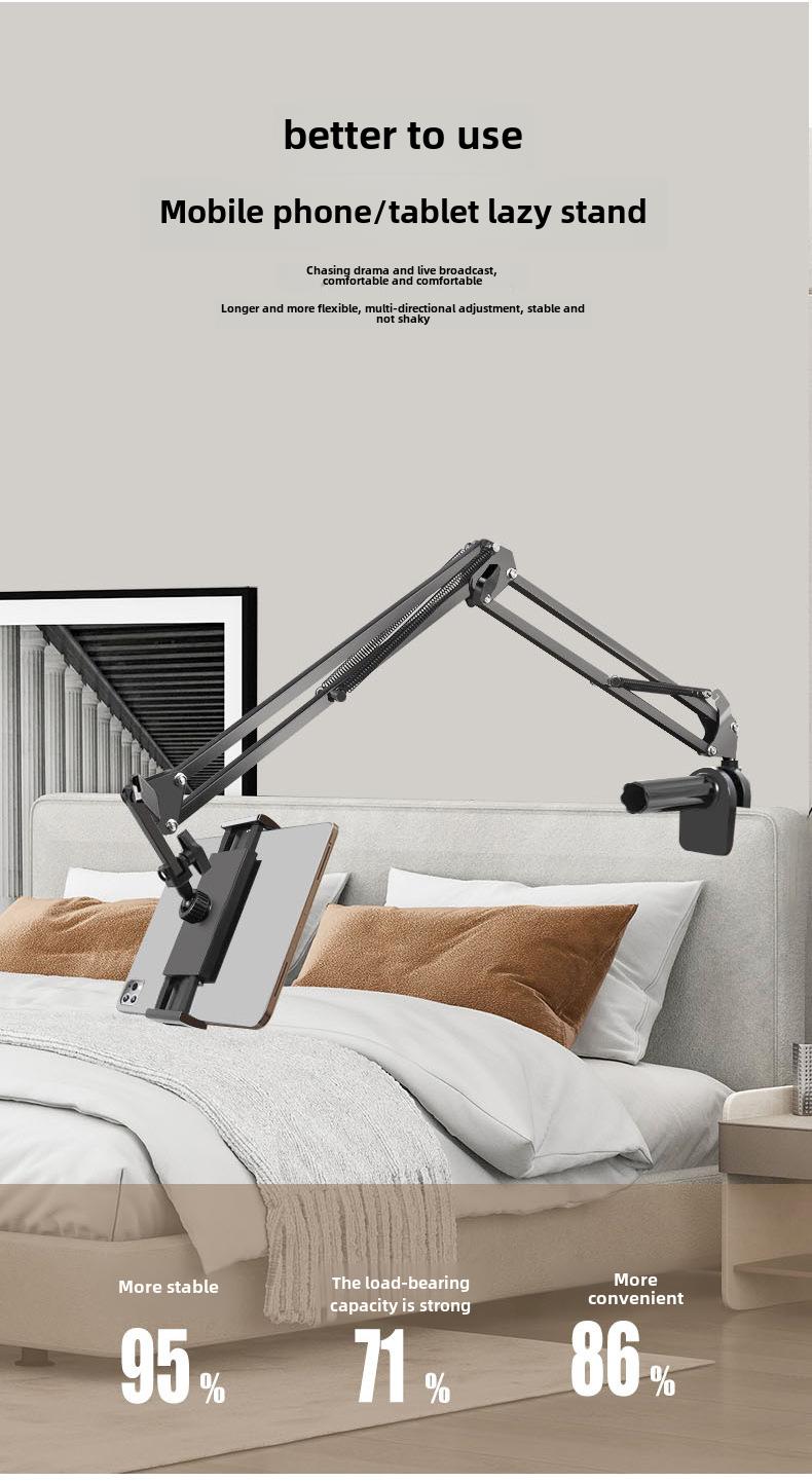 Product Introduction of Lazy Phone Holder for iPad Bed Desktop Folding Cantilever High Angle Shot Bracket Bedside Tablet Bracket Accessories Smartphone Cellphone Mount Stand 7