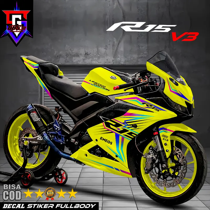 Decal R15 V3 Stiker Decal Motor R15 V3 Sticker Yamaha R15 V3 Fullbody 5