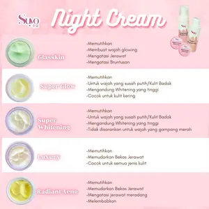 SUYO NIGHT CREAM bebas pilihan ada lima Wajah