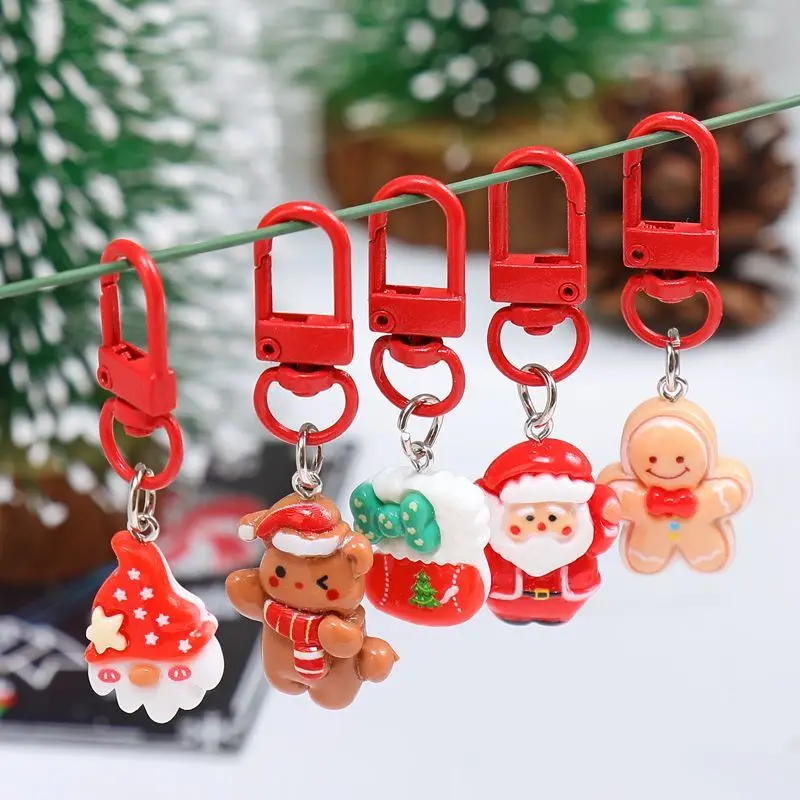 Dây Chuyền Chìa Khóa Giáng Sinh, Thiết Kế Hoạt Hình Dễ Thương, Chất Lượng Cao Cấp, Thích Hợp Cho Túi Xách, Mặt Dây Chuyền Cặp Đôi, Quà Tặng Đồ Chơi, Quà Tặng Giáng Sinh, Hàng Mới Về Móc Khoá Women 1