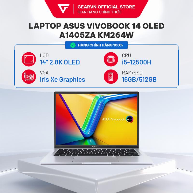 Laptop ASUS Vivobook 14 OLED A1405ZA KM264W i5-12500H| 16GB| 512GB| 14" 2.8K (2880 x 1800) OLED