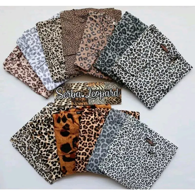 Kaos lengan panjang leopard macan cheetah animal print Stretch Baju Fit