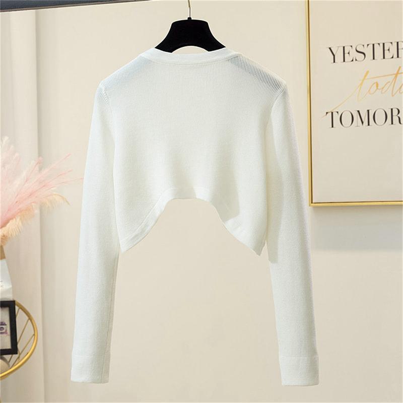 Áo Cardigan Phụ Nữ Nhún Nhún, Màu Trơn Thanh Lịch Và Thoáng Khí, Phong Cách Đi Chơi Thiết Kế Hàn Quốc, Áo Khăn Choàng Dễ Phối Đồ Women Top 5