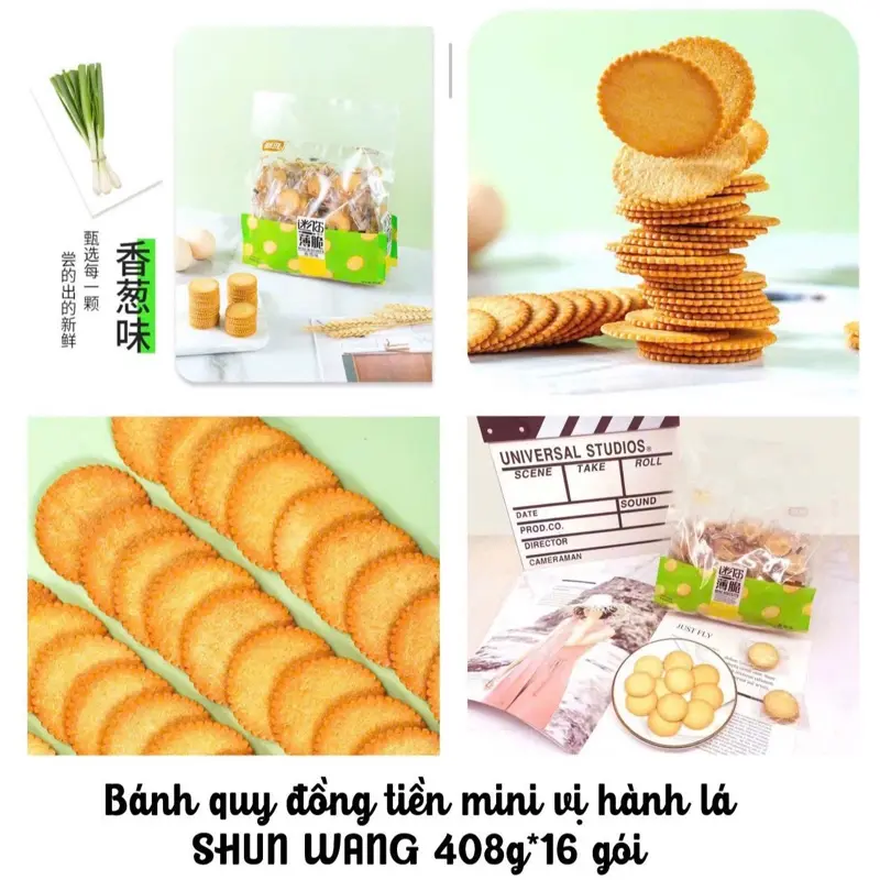 Bánh quy Đồng Tiền Shun Wang Hương Vị Tuổi Thơ , Ăn Siêu , Siêu Cuốn .