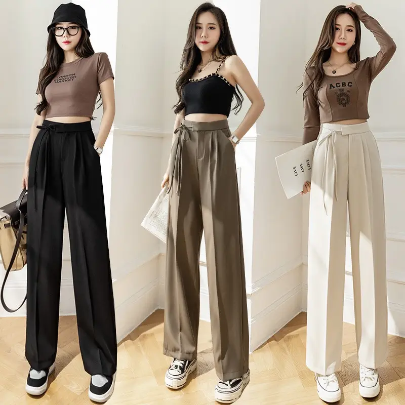 Quần Ống Rộng Thắt Dây Nơ Vải Ruby Cao Cấp Dài 100cm Siêu Hot M15 khóa kéo unisex quan hack