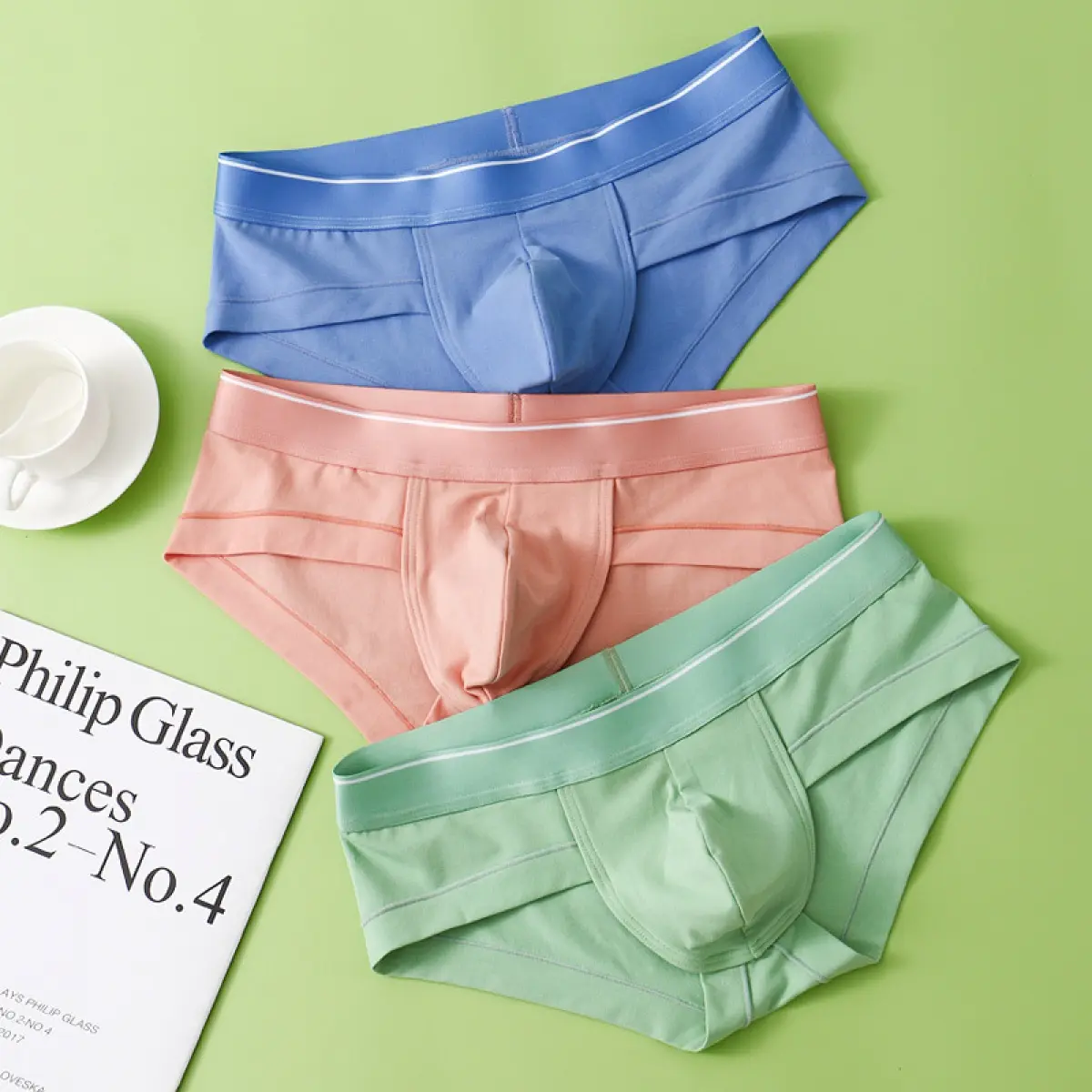 Quần Lót Nam, Cotton Nguyên Chất, Thoáng Khí, Thiết Kế Lồi Chữ U, Túi Lớn, Cạp Thấp, Phong Cách Gợi Cảm, Thích Hợp Cho Thanh Thiếu Niên, Quần Lót