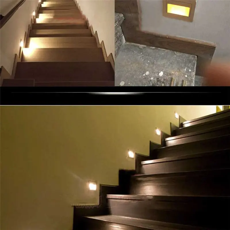 Lampu Tangga Rumah PIR Sensor LED Waterproof Warm White 1.5W Plastik Minimalis 3