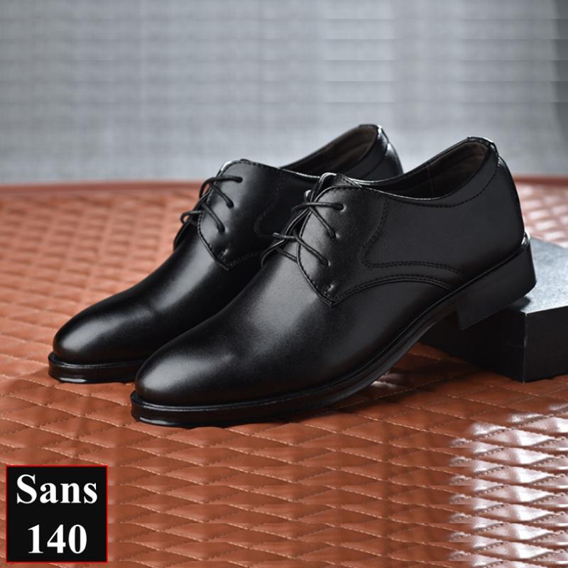 Product Introduction of Giày da nam cao cấp đen Sans140 giầy tây công sở buộc dây derby mũi tròn big size to bigsize cỡ lớn 44 45 46 47 48 49 Cao Su Cao Su 41