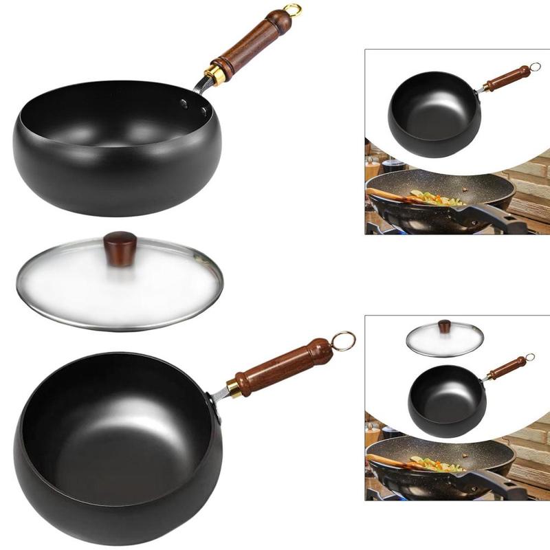 11'' Iron Wok Cookware Boiling Gas Frying Pan for Kitchen Hotel Restaurant 3