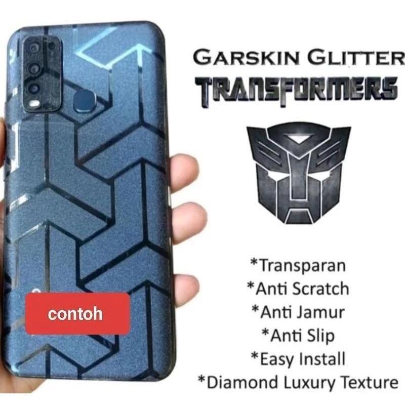Anti jamur Skin Carbon Trasformers COCOK UNTUK SEMUA INFINIX SMART 8/SMART 9/HOT 30I/HOT 40I/HOT 50I  dan lainnya Graskin motif Trasformes belakang headphone Garskin 8