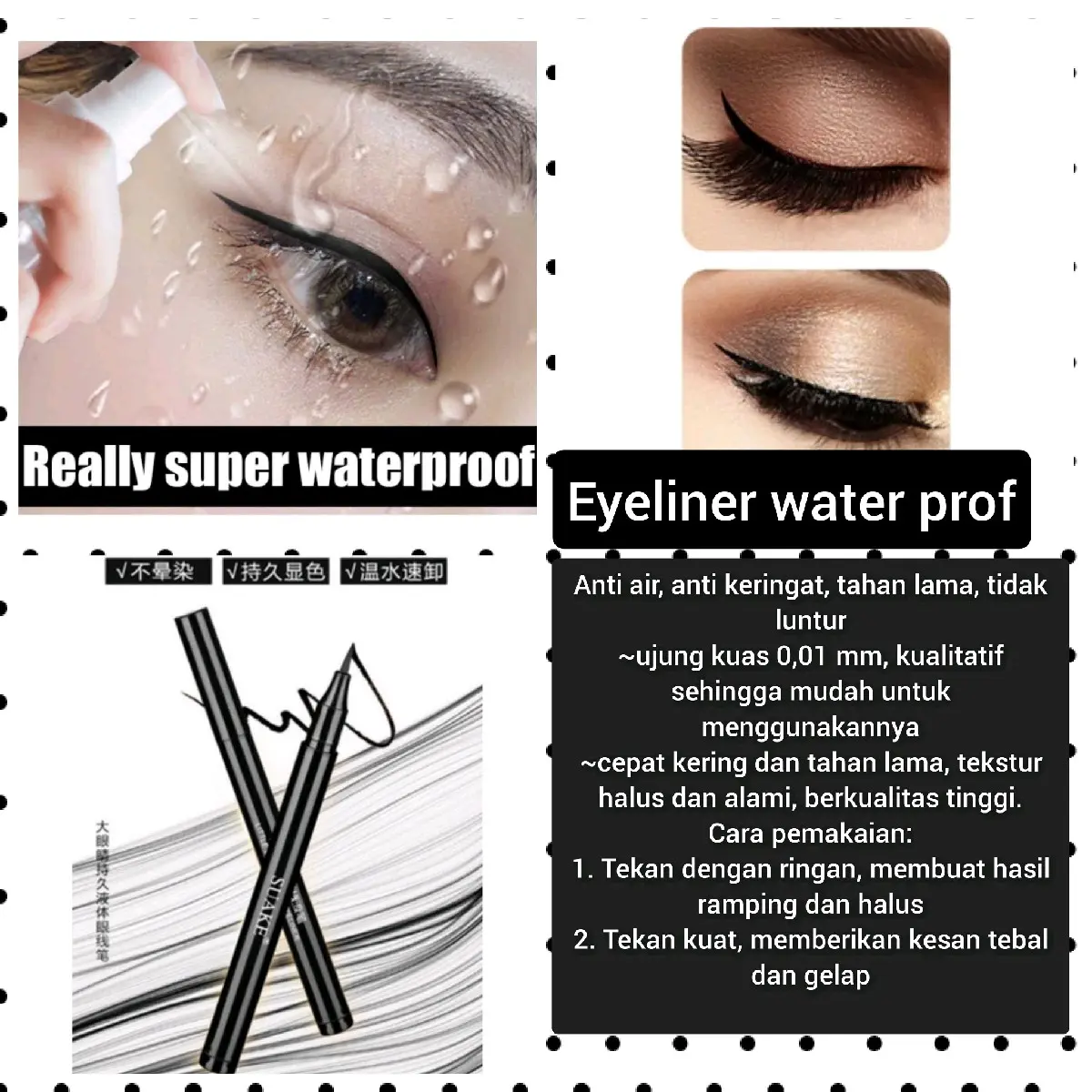 eyeliner  waterproff warna hitam