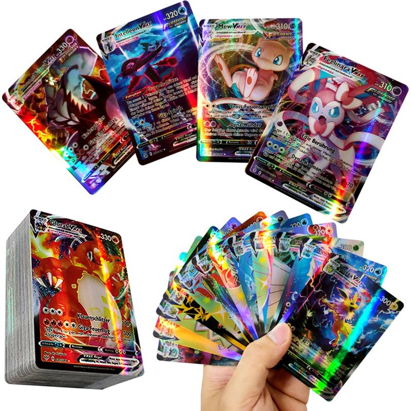  Bộ 100 Thẻ Bài Pokemon VMAX VSTAR EX GX TAG Tiếng Anh Cầu Vồng Đồ Chơi Trẻ Em 