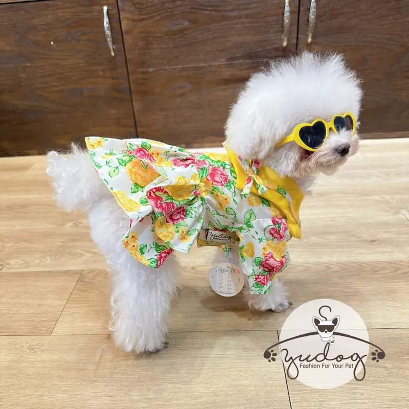 Đầm bông hoa thiết kế cho chó mèo - quần áo thời trang thú cưng chó mèo yudog 7