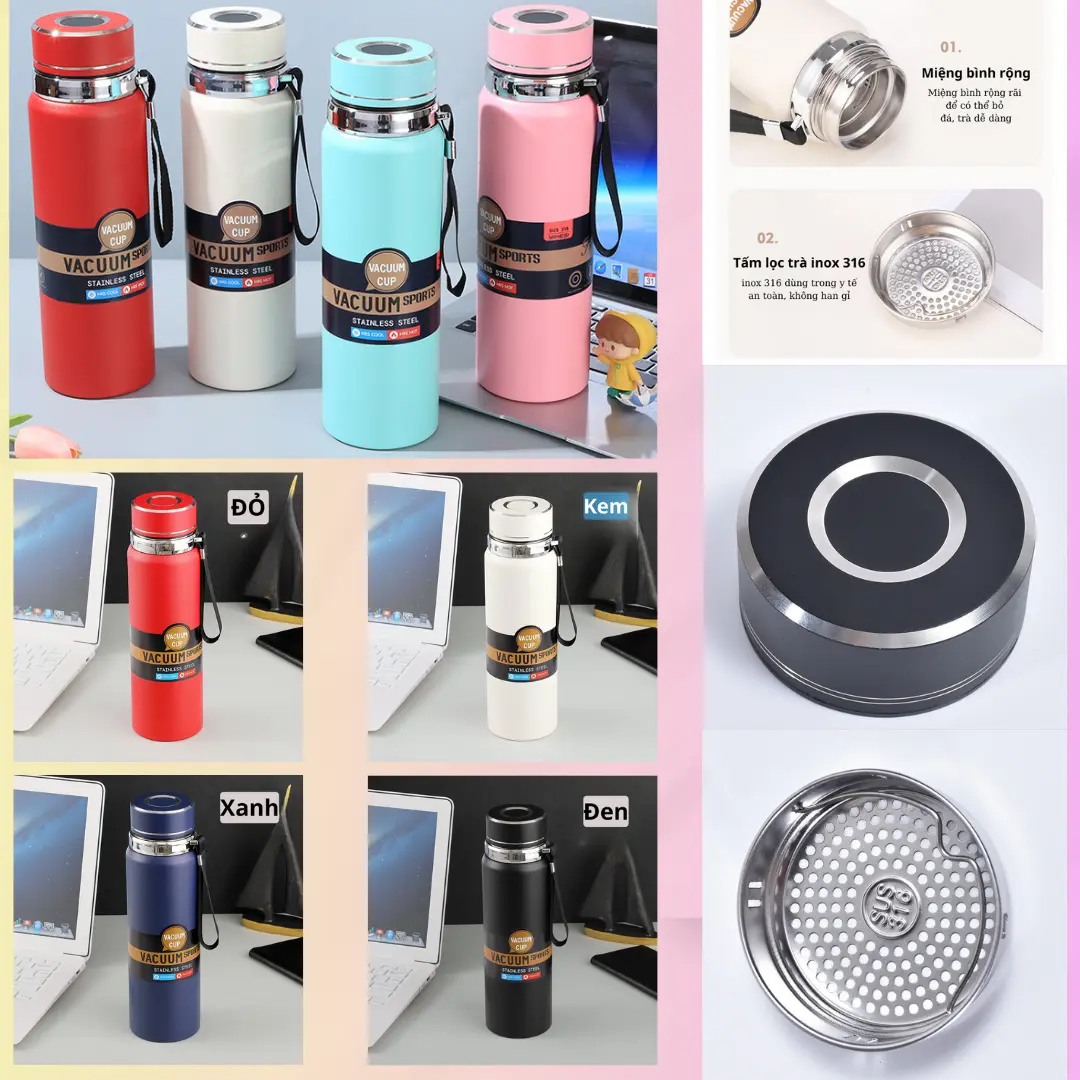Bình Giữ Nhiệt VACCUM Mã 02 - Dung tích 1000ml - Giữ Nhiệt 24h