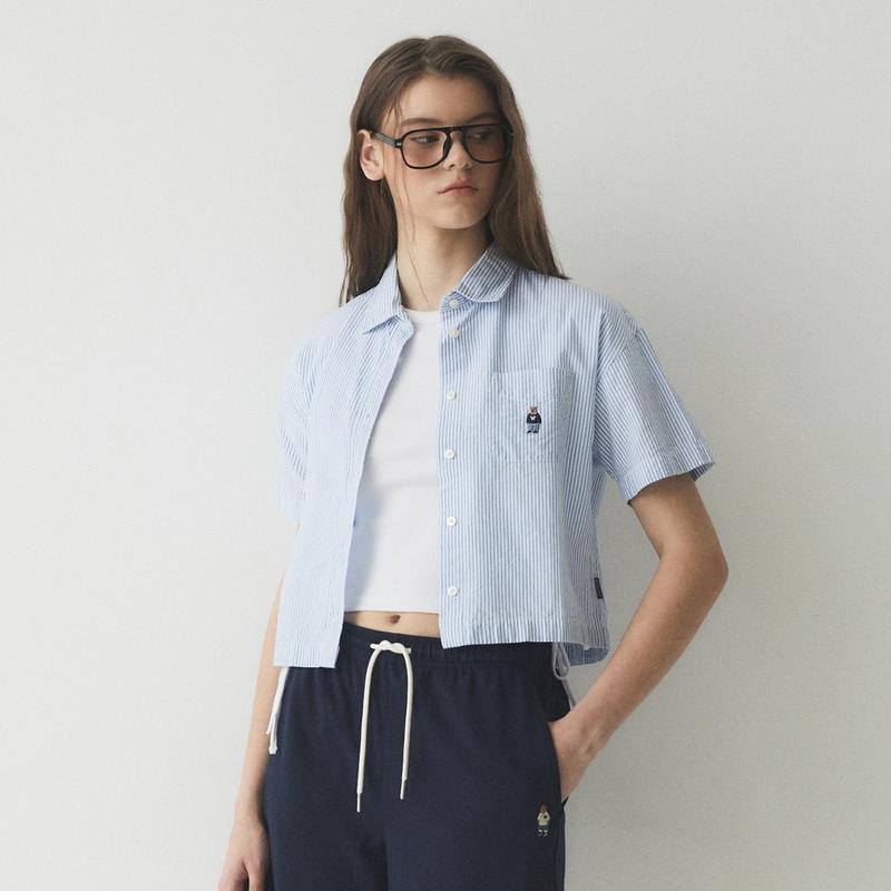 WHOAU Áo Sơ Mi Steve Seersucker Crop Shirts(Set-up)_WHYWE2524F