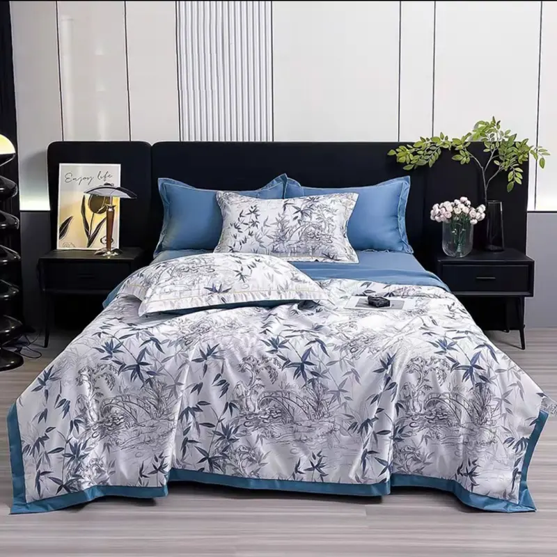 Chăn Hè LỤA THÁI kích thước 2mx2m3 Vải nhập khẩu, Chăn Lẻ Tách Set - QueenDecorvn 5