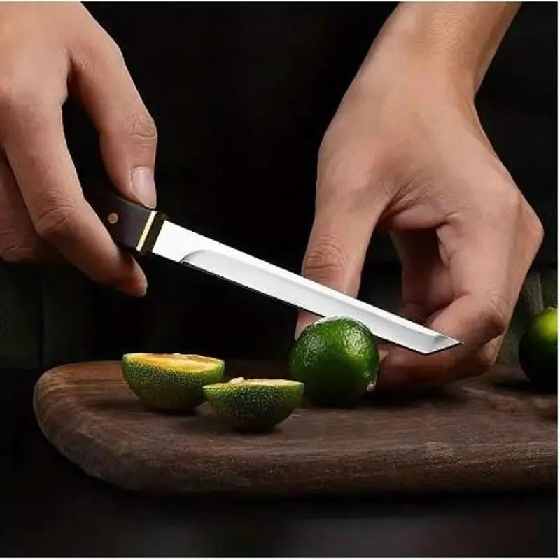 Dao Làm Bếp Nhật Bản Gọt Hoa Quả, Thái Sashimi luoi nhỏ Thép Không Gỉ dài 20cm 3